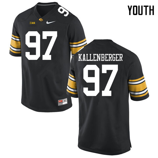 Youth #97 Jack Kallenberger Iowa Hawkeyes College Football Jerseys Sale-Black